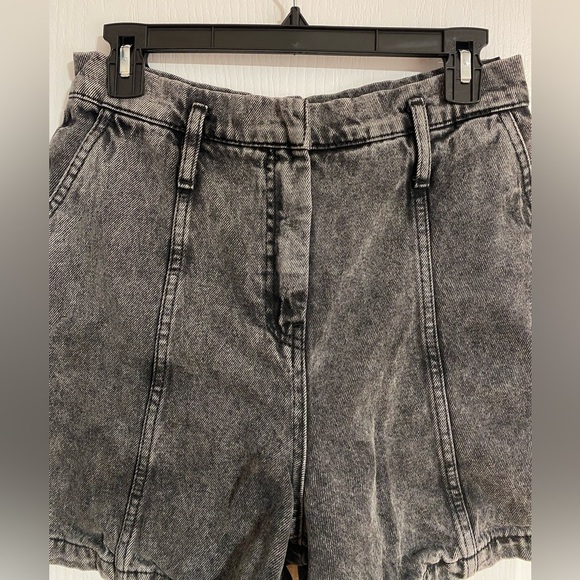 Zara High Waist Paper Bag Acid Wash Western Festival Boho Jean Shorts Size 6 - Picture 2 of 9